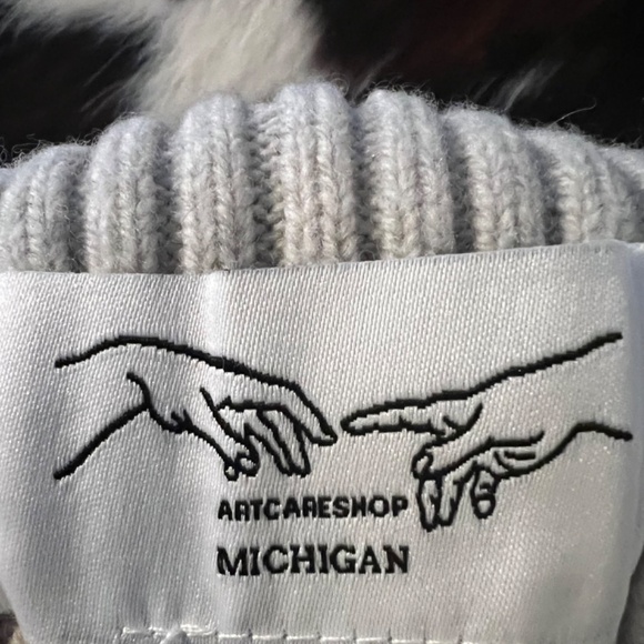 Hand Knitted Balaclava Hat Merino Wool Muted Soft Gray - Picture 4 of 5